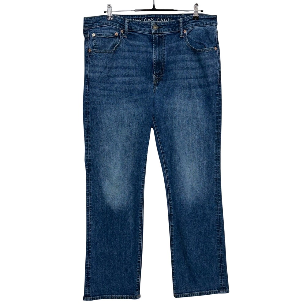 American Eagle Jeans Mens Measures 38X30 Tag 38x32 Blue Bootcut Airflex+ Stretch